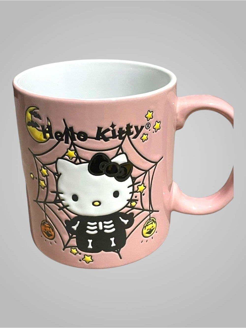 Hello Kitty Halloween Mug Pink Skeleton Sanrio Coffee Cup NWT